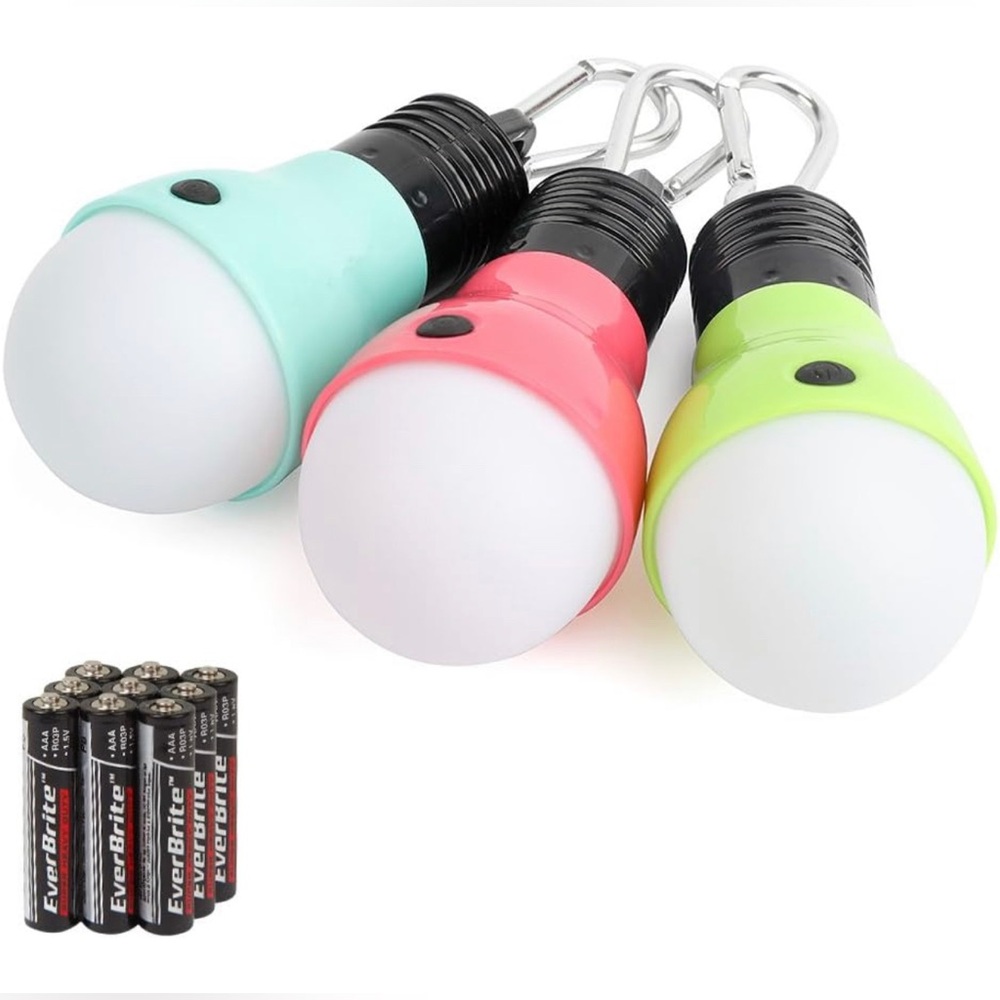 NWT 3-Pack Camping Lights - 3 Lighting Modes, Portable LED Bulbs